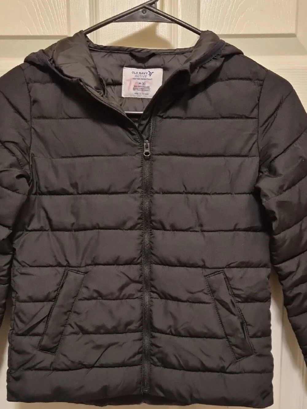 Old Navy Black Quilted Hooded Puffer Jacket for Kids